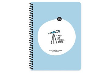 Hisli Şeyler Stickerli Defter Gözüm Yükseklerde 16,5x22,5 80 YP Çiz.