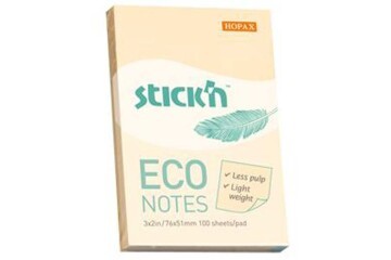 Hopax Stıckn Yapışkanlı Not Kağıdı 100 YP 76x51 Eco Patel Sarı HE21741