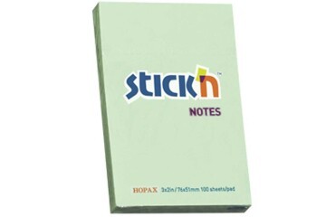 Hopax Stıckn Yapışkanlı Not Kağıdı 100 YP 76x51 Pastel Yeşil HE21147
