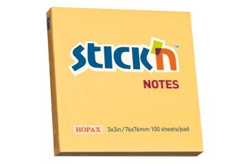 Hopax Stıckn Yapışkanlı Not Kağıdı 100 YP 76x76 Pastel Turuncu HE21391