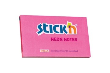 Hopax Stıckn Yapışkanlı Not Kağıdı 76x127 Neon  HE21169