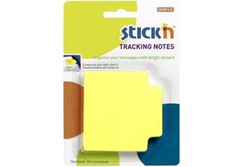Hopax Stıckn Yapışkanlı Not Kağıdı Trackıng 50 YP 70x70 Fosforlu Sarı 21478