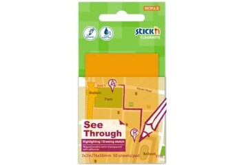 Hopax Stıckn Yapışkanlı Not Kağıdı Yarı Saydam 50 YP 76x51 Neon Turuncu 21706