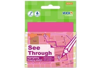 Hopax Stıckn Yapışkanlı Not Kağıdı Yarı Saydam 50 YP 76x76 Neon Pembe 21711