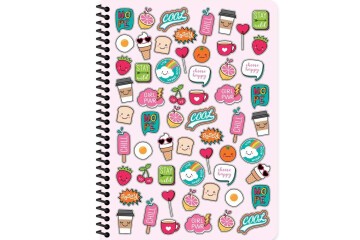 Keskin Color Defter Plastik Kapak Spiralli Sweet 16,5x22,5 80 YP Çiz.333091-99