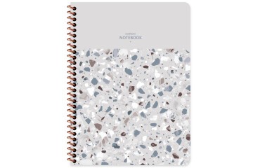 Keskin Color Defter Plastik Kapak Spiralli Terazzo 16,5x22,5 80 YP Kar.