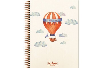 Keskin Color La Plume Balloon 17x24 80 YP Kareli Spiralli Sert Kapak Defter