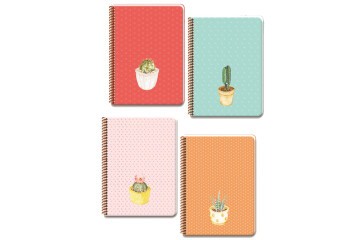 Keskin Color Spriralli Sert Kapak Saguaro Defter 20x28 100 YP Kareli