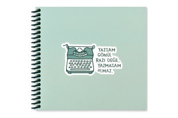 Keskin Color Sticker Defter Hisli Şeyler 16x15 50 YP Çizgili Stickerli Defter Yazsan Gönül Razı Değil Yazmasam Olmaz