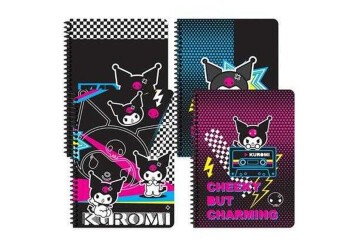 Kuromi Defter Spiralli Karton Kapak 16,5x22,5 80 YP Çizgili 380631-12