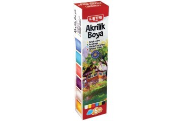 Lets Akrilik Boya 6 LI 25 ML Ana Renkler L-5200