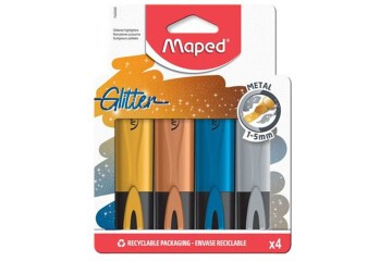 Maped Fosforlu Kalem Glıtter Metal 4 Lü