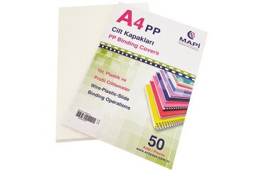 Mapi Cilt Kapağı Plastik Opak A4 450 MIC Şeffaf Buzlu 204 25 50
