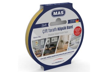 Mas Çift Taraflı Köpük Bant 12 MM x 5 M 2641