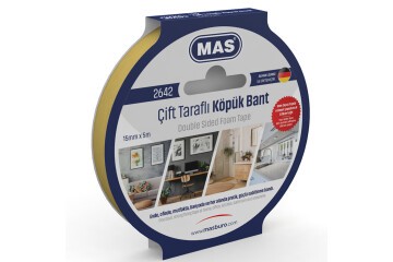 Mas Çift Taraflı Köpük Bant 15 MM x 5 M 2642