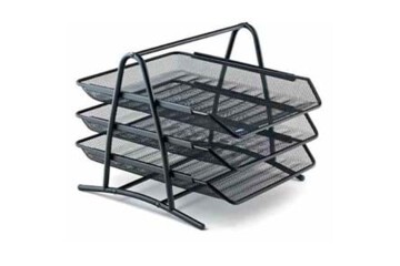 Mas Evrak Rafı Metal Perforeli 3 LÜ Siyah 523