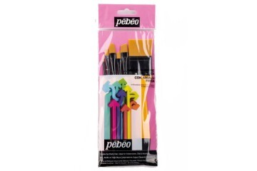 Pebeo Fırça Seti Düz Kesik Kısa Saplı No:0-2-4-10-12-18 6 LI SET-3