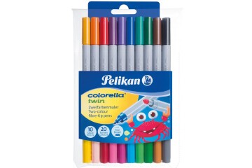 Pelikan Keçeli Kalem Colorella 2 Li Uç 20 Renk 10 Lu 949 511