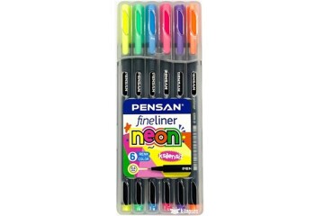 Pensan Fineliner 6 Lı Neon Pvc Kutu 6300