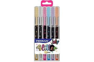 Pensan Jel Kalem Jely 1.0 MM Glıtter Simli Krş 6 Lı 2800