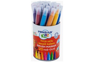 Pensan Keçeli Kalem Kidz 20 Renk Fırça Uçlu 4000