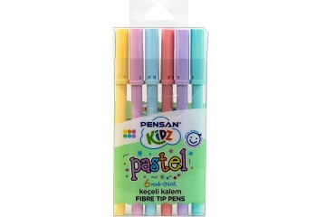 Pensan Kidz Keçeli Kalem 6 Renk Pastel