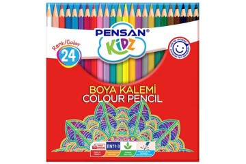 Pensan Kidz Kuru Boya  Kalemi 24 Renk Tam Boy