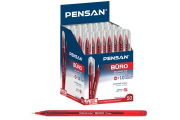 Pensan Tükenmez Kalem Büro 1.0 MM Kırmızı 50 Li 2270