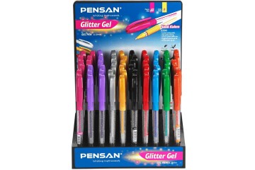 Pensan Tükenmez Kalem Jel Simli 1.0 MM 60 LI Renkli Stand 2280