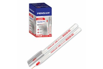 Pensan Tükenmez Kalem Üçgen Kırmızı 0.5 MM 50 Li 2305