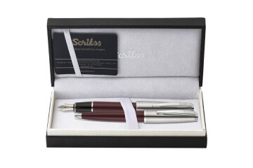 Scrikss Takım Kalem Dolma+Tükenmez Bordo 78