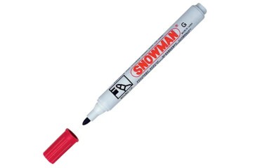 Snowman Markör Permanent Yuvarlak Uçlu Kırmızı CG-12