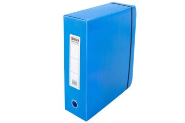 Üçgen Proje Kutusu Plastik Lastikli Battal Geniş 29x36x15 Mavi