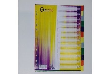 Bafix Seperatör 1-12 Renkli Plastik A4