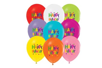 Balonevi Balon 4+0 Superstar Bırthday Baskılı 12 8 Li
