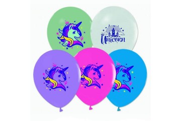 Balonevi Balon Unicorni Baskılı Pastelı 4+1 100 LÜ