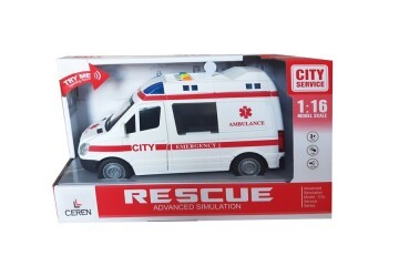 Ctoy Oyuncak Işıklı Ve Sesli Sürtmeli Polis Minibüsü 1:16