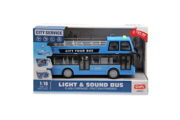 Ctoy Sesli Ve Pilli Üstü Açık Çift Katlı Otobüs 1:16