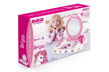 Dolu Oyuncak Unıcorn Masaüstü Aynalı Güzellik Seti