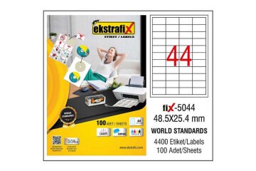 Ekstrafix Laser Etiket 100 YP 48.5x25,4 Laser-Copy-Inkjet FİX-5044