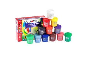 Fatih Guaj Boya Karton Kutu Şişe 25 ML 12 Renk 50420