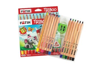 Fatih Kuru Boya Natural Üçgen Jumbo Triboo Tam Boy 12 Renk 33426