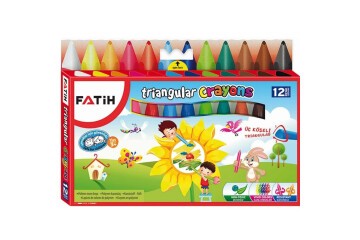 Fatih Mum Pastel Boya Triangular Üçgen Crayons 12 Renk 50290