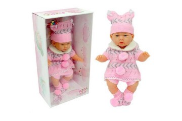 Galtoys Azra Bebek Newborn Pembe-Gri Triko Elbiseli
