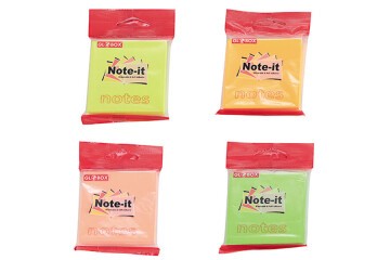 Globox Yapışkanlı Not kağıt 75x75 100 YP Neon 6633