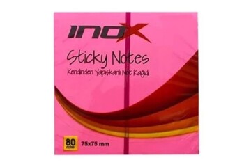 Inox Yapışkanlı Not Kağıdı Şeffaf 75x75 Pembe 09667