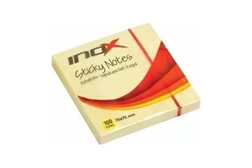 Inox Yapışkanlı Not Kağıdı Şeffaf 75x75 Sarı 09643