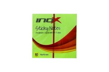 Inox Yapışkanlı Not Kağıdı Şeffaf 75x75 Yeşil 09674