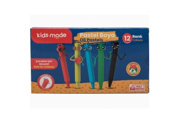 Kidsmode Yağlı Pastel Boya Yuvarlak 12 Renk