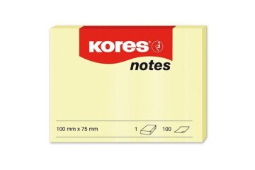 Kores Yapışkanlı Not Kağıdı Sarı 100x75 MM 100 Syf  46100